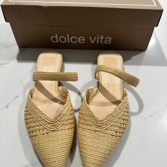 Dolce Vita Raffia Slip On Mules - Size 7 - Picture 2 of 4